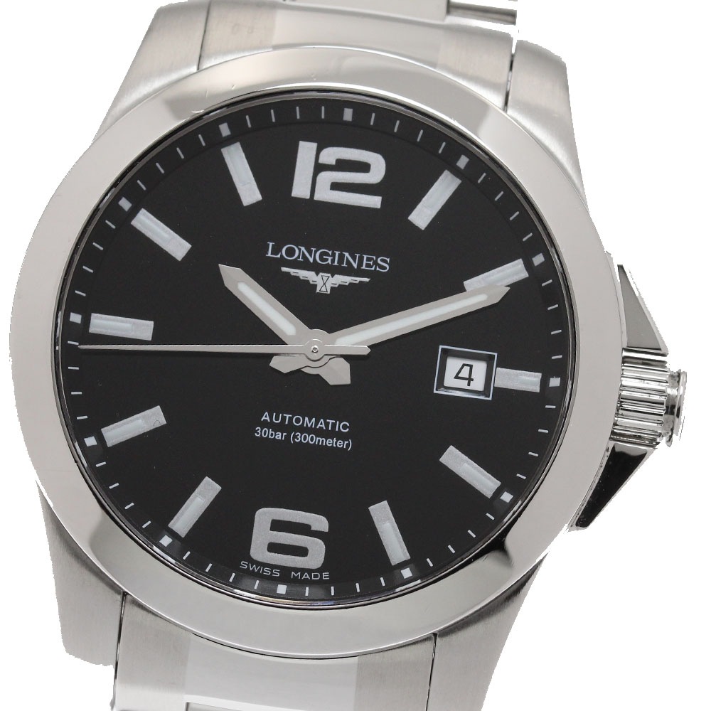 ロンジン LONGINES L3.777.4 コンクエスト デイト 自動巻き メンズ 保証書付き_945430【中古】