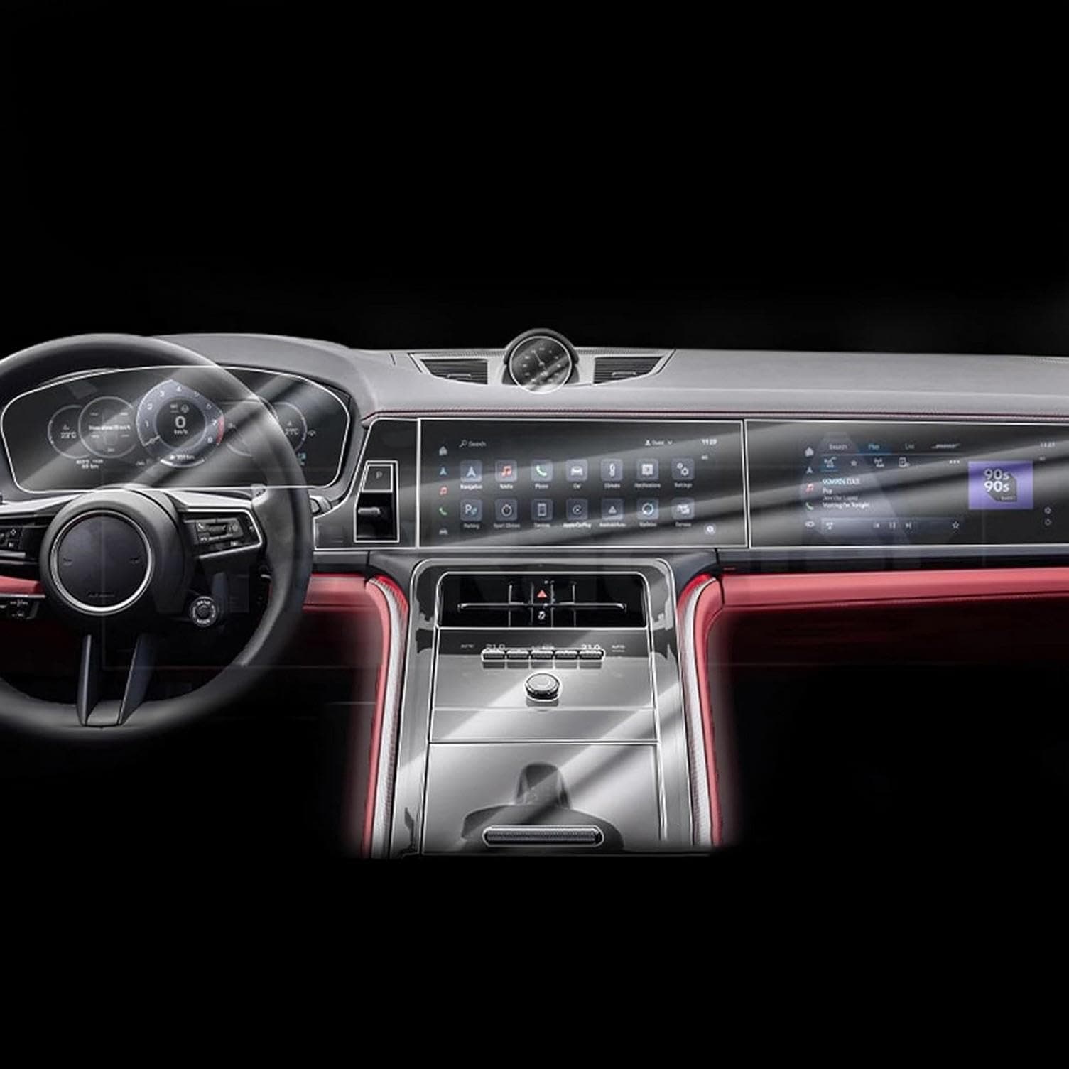 カーナビ GPS スクリーンプロテクター 見えない透明フィルム TPU インテリアフィルム ポルシェパナメーラ 2024 2025用