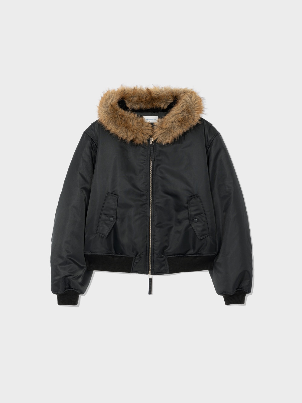 【LOW CLASSIC】25FW HOODED BOMBER JACKET : CHARCOAL BLACK