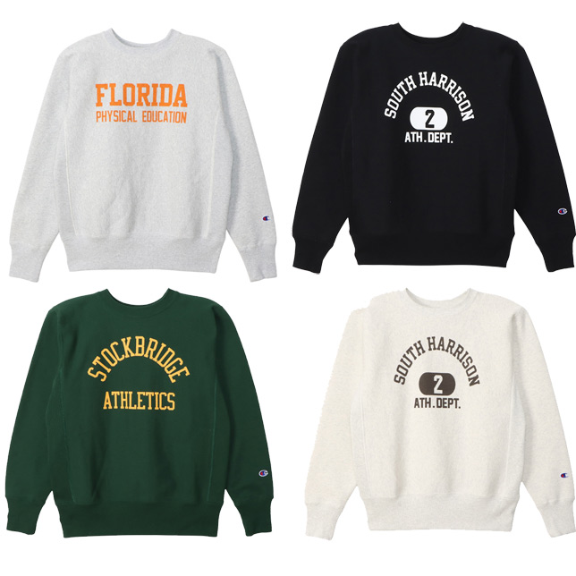 リバースウィーブクルーネックスウェットシャツ C3-Y012 ロゴプリントクルースウェット