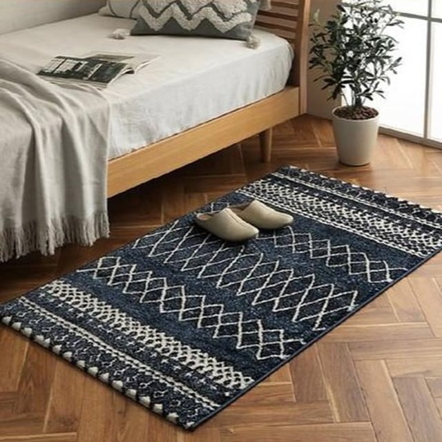 ラグ ラグマット カーペット トルコ製 厚手 ウィルトン織 80x140cm エディア おしゃれ パターン柄 丈夫 抗菌 防臭 消臭加工