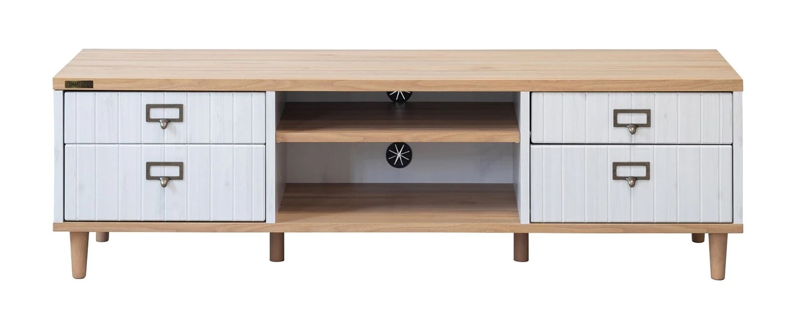 テレビ台 ローボード ラック 棚 おしゃれ ナチュラルモダン 木目 アンティーク レトロ かわいい ホワイト 幅1350mm 22,470円