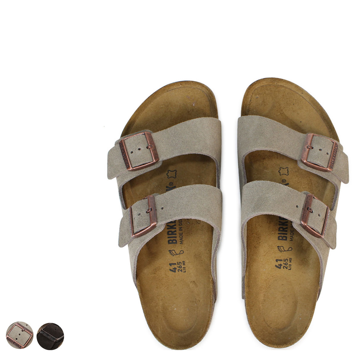 アリゾナ メンズ レディース ビルケン サンダル 普通幅 細幅 スエード