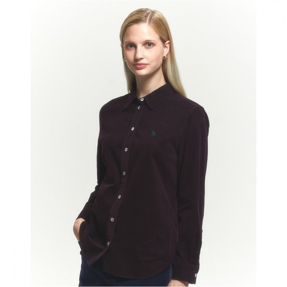 (ヘッジスレディース) 24FW ロングスリーブシャツバーガンディー HSSH4D903D2