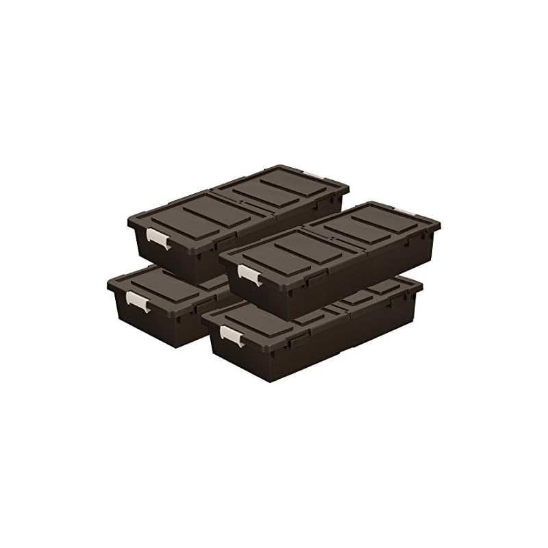 【3日以内発送】JEJ ベッド下収納ボックス 4個組 ブラウン 4510607004401