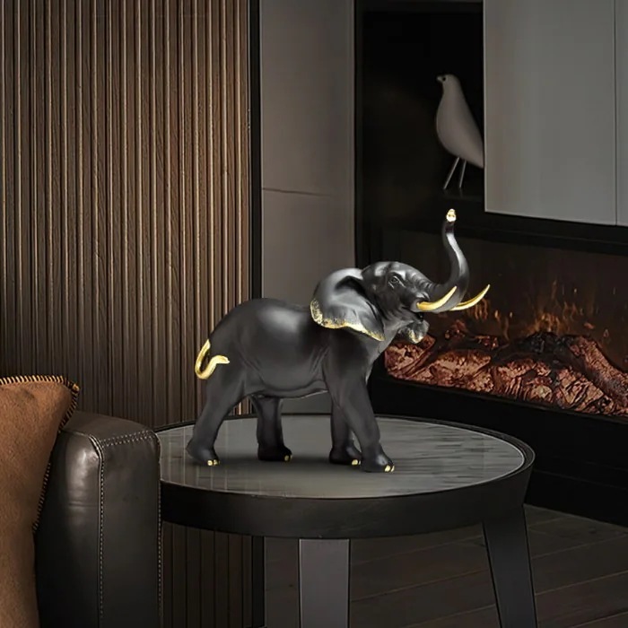 オブジェ 象 エレガント おしゃれ かわいい インテリア 置物 オーナメント ディスプレイ 動物 アニマル 贈り物 プレゼント ブラック 4-7