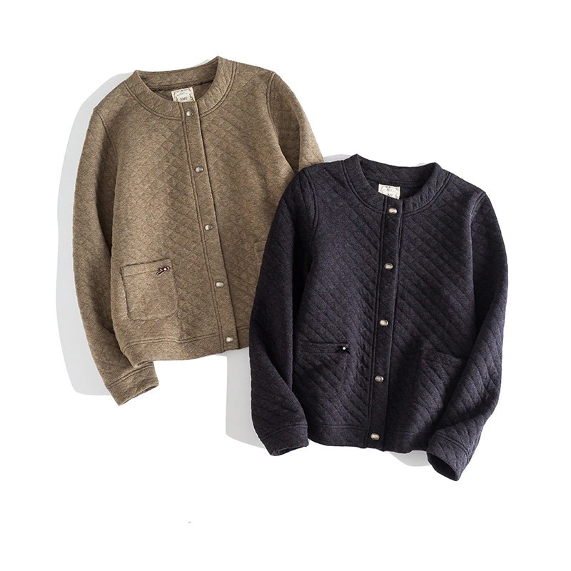 人気沸騰 キルティング ジャケット 前開き チェック柄 ボタンデザイン レディース 秋冬 トップス アウター 中綿 ポケット 長袖 体型カバー