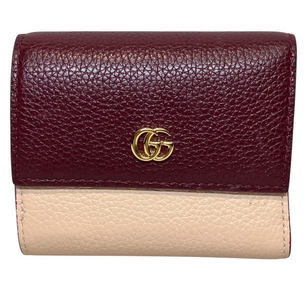 グッチ ダブルG バイカラー ミニウォレット 837957 3つ折り財布 レディース 【中古】
