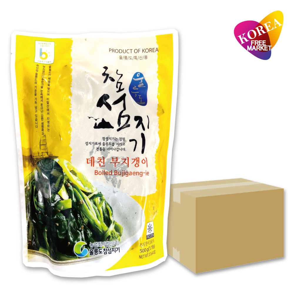 【冷凍】 ウルルンド ボイルブジゲンイナムル 20袋セット 500g / 韓国 鬱陵島産 ゆでブジゲンイ