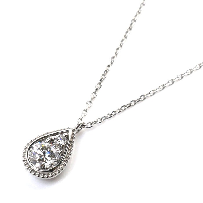Vendome Aoyama ヴァンドーム青山 Pt900プラチナ Pt850プラチナ ネックレス ダイヤモンド0.373ct/0.02ct 3.8g 40-45cm レディース 中古