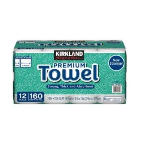 カークランドシグネチャー ペーパータオル 160シート12ロール ビッグロール プレミアム タオル クリエイト ア サイズ