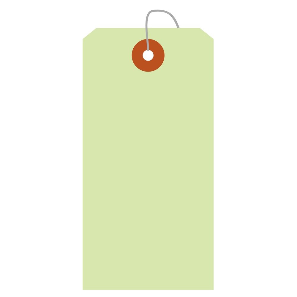 ササガワ 針金付きカラー荷札 大 黄緑 一穴 1000枚入（50枚帯x20束） 25-145 5,488円