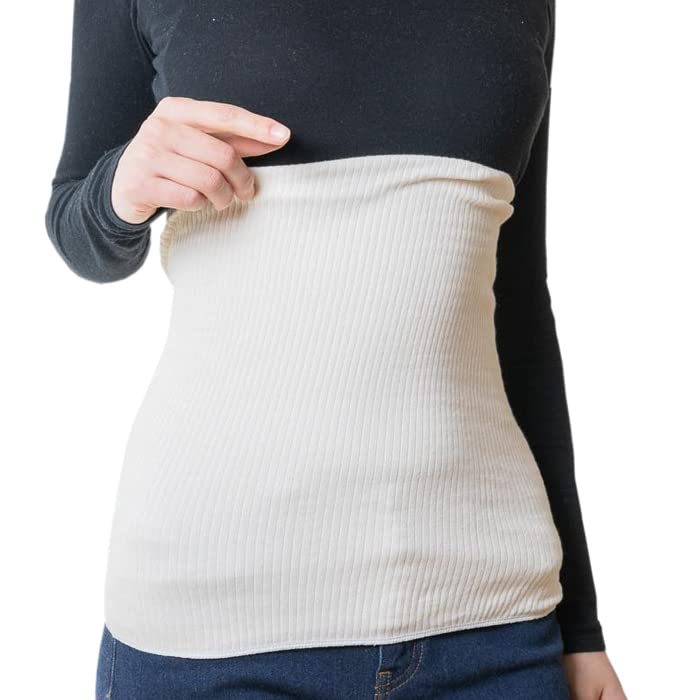 岩盤浴 綿リブ型 腹巻 ウェストウォーマー ベージュ(LL) 3512-C-F