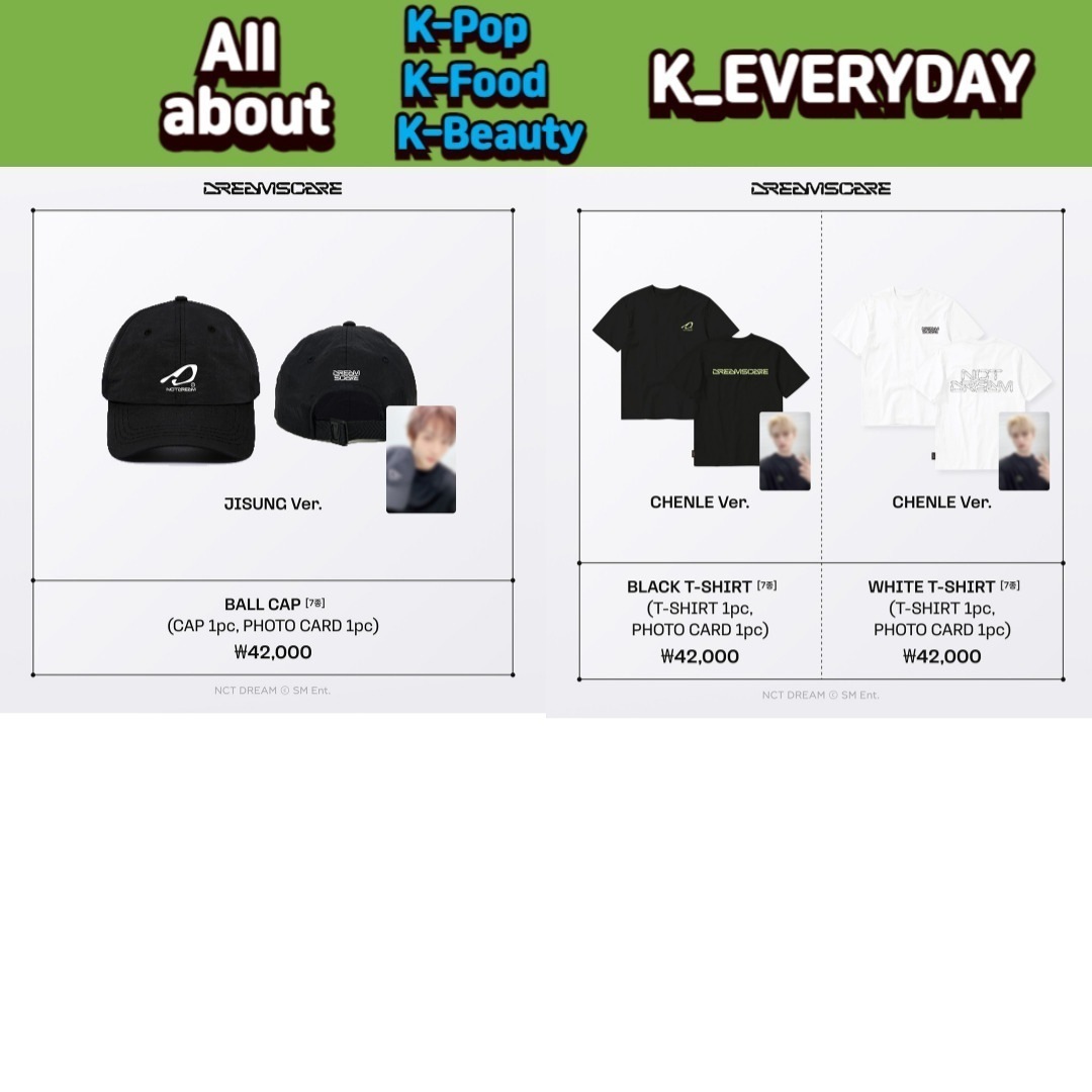 !Last SALE！NCT DREAM DREAMSCAPE POP-UP with LINE FRIENDS Ball Cap/T-SHIRTS BLACK,WHITE