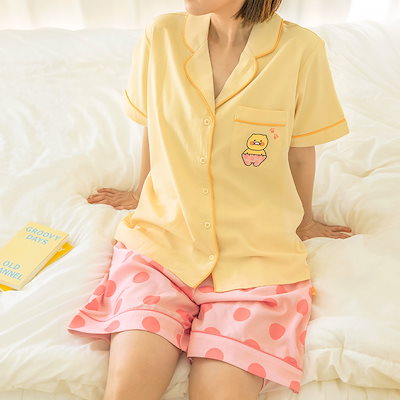KAKAOFRIENDS 公式正規品 チュンシク 半袖 パジャマセット Qoo10] カカオフレンズ チュンシク 半袖 パジャマ 夏 セット