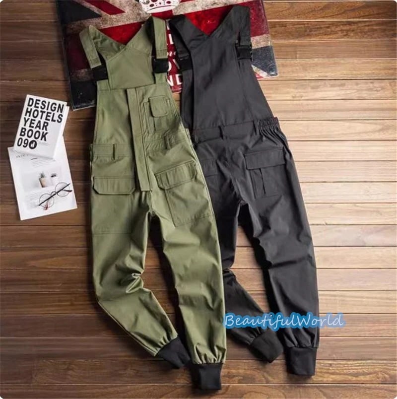 サロペット メンズ オーバーオール つなぎ オールインワン サスペンダー ストリートアメカジ 無地 作業服 春秋 お洒落24bdk50