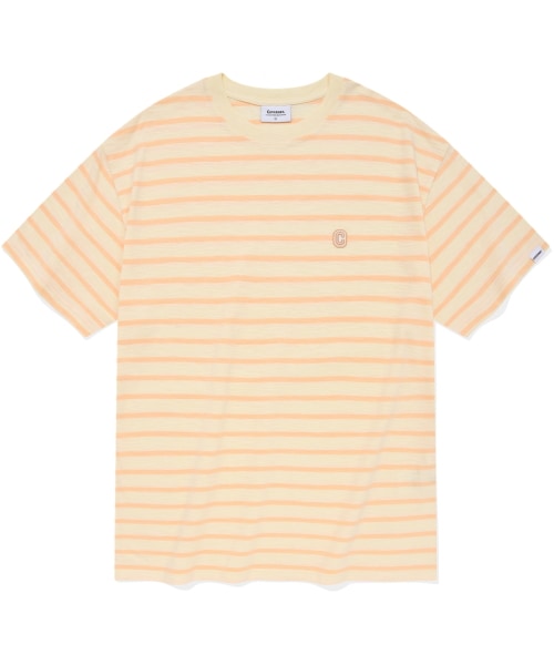 COVERNAT マリンストライプ Tシャツピーチ