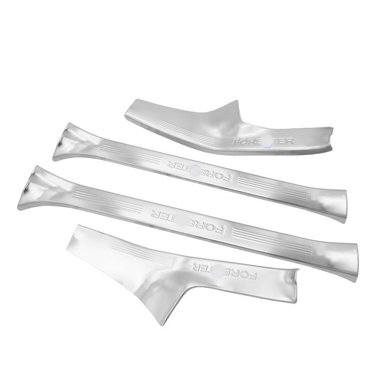 スバル フォレスター SJ系 用 サイドシル 内側 スカッフプレート ガーニッシュ カバー ステンレス 保護 パーツ 4ピース 2色可選