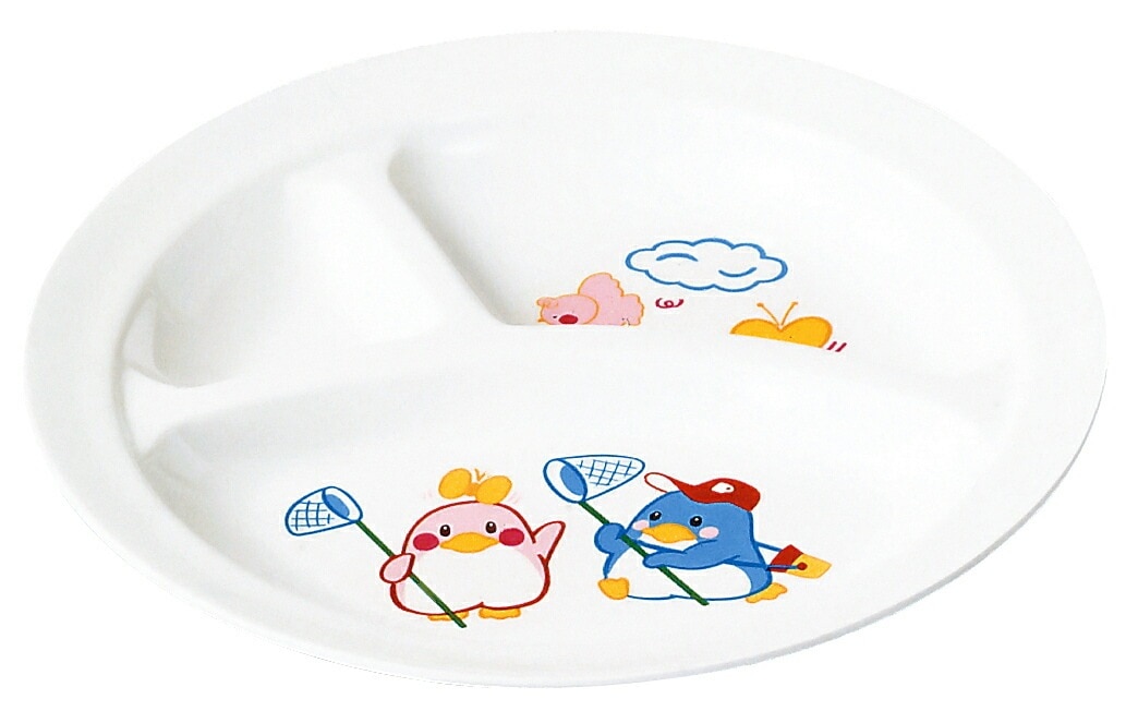 （まとめ買い）エンテック お子様食器 ベンアンドベティー 丸ランチ皿 大 BB-1 [x3]