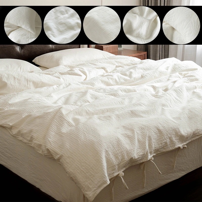 布団カバー 3/4点セット 原色 無染色100%綿 ホワイト キメ質感 掛け布団カバー シングル 敷布団カバー子供用 大人用 可爱 しまむら-布団カバー あったか 防臭 洗える 防ダニ