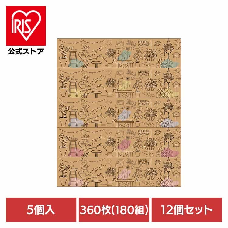 エルモア カミ商事 ボックスティッシュ パルプ100% 180組 ティッシュ 180W5P ティッシュ Kazaru Krafty 12個】エルモアKazaru Kraftyガーデン
