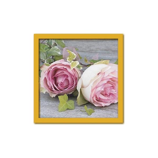 フォトアート アートパネル 32.5cm 正方形 天然木フレーム 情景写真 壁掛け モダン インテリア Roses 325x325mm