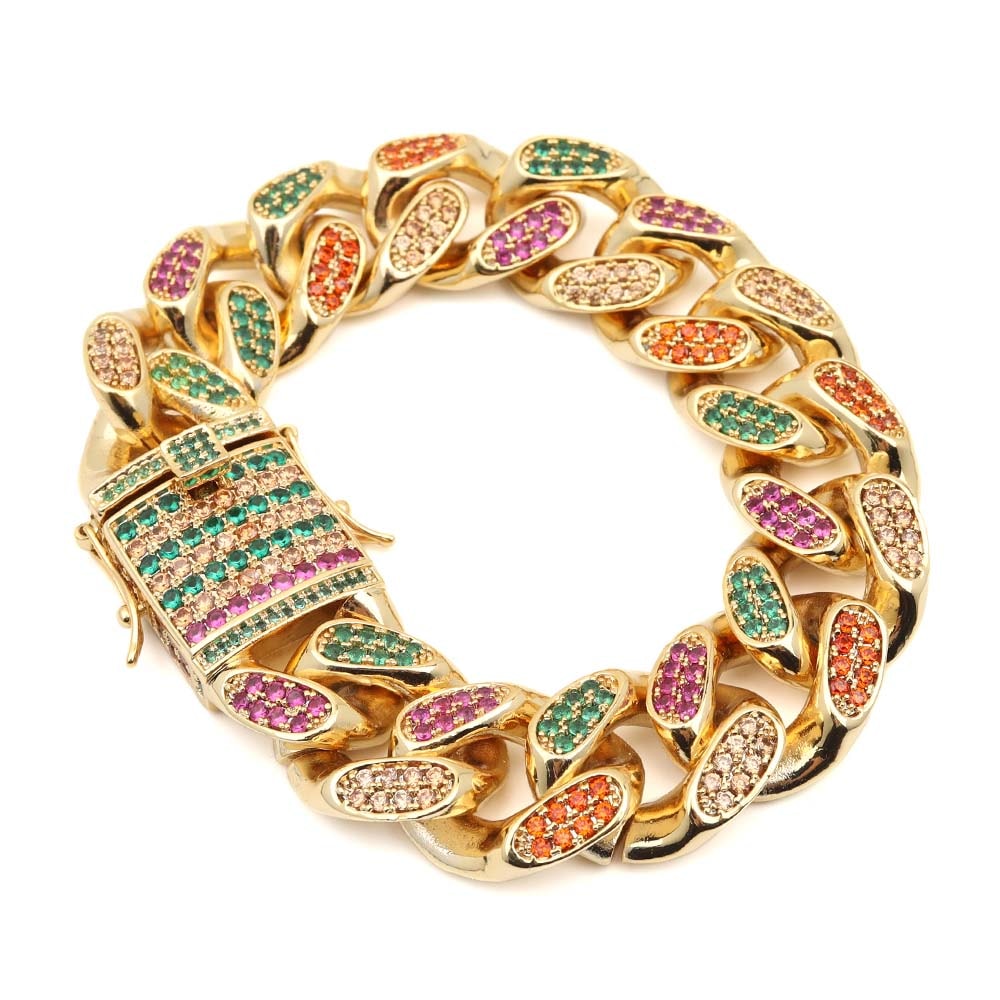 喜平 パヴェブレスレット カラフル [b334-g-18mm]