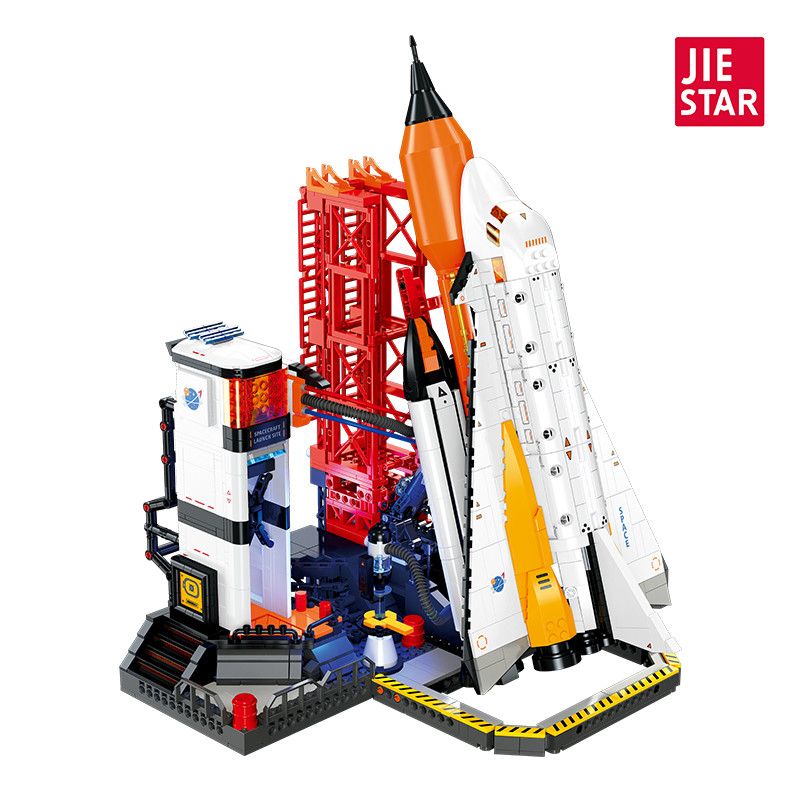 ライトなしレゴ対応の宇宙ロケット発射場光付きモデル知育組み立てDIYブロックおもちゃギフト