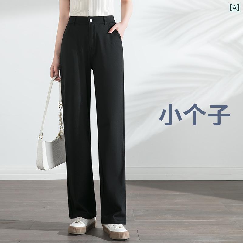 スラックス レディース 春夏 カジュアル 薄手 ストレートパンツ スリム 耐摩耗 ストレッチ性 履きやい オフィス 通勤 仕事着 シンプル おしゃれ 黒 大きめサイズ