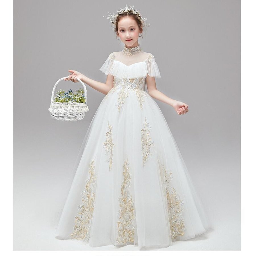 子どもドレス ロング丈ドレス キッズドレス 発表会 ピアノ 結婚式 フォーマルドレス 女の子ワンピー