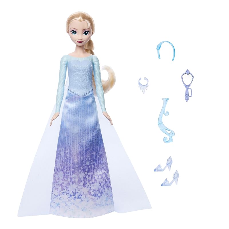 マテル アナと雪の女王（Disney Frozen） くるっとまわして！エルサ ひみつのアクセサリー きせかえ人形・ハウス ままごと・ごっこ遊び 3歳から ブルー JBG59