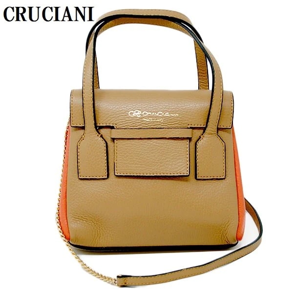 AD13.330BC VAR.3 CAPPUCCINO FIANCO GERANIO 2way ハンドバッグ ショルダーバッグ トートバッグ ブラウン オレンジ