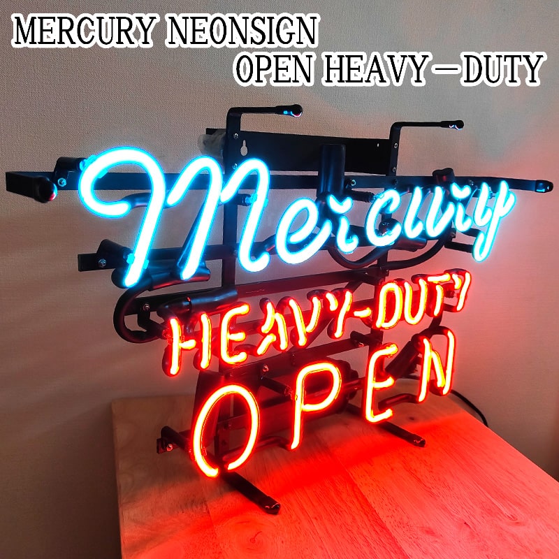 ネオンサイン おしゃれ マーキュリー 電飾看板 オープン ライト アメリカン 雑貨 MERCURY ロゴ OPEN 真空管 かっこいい ガレージ 壁掛け 照明 アンティーク 店舗 インテリア