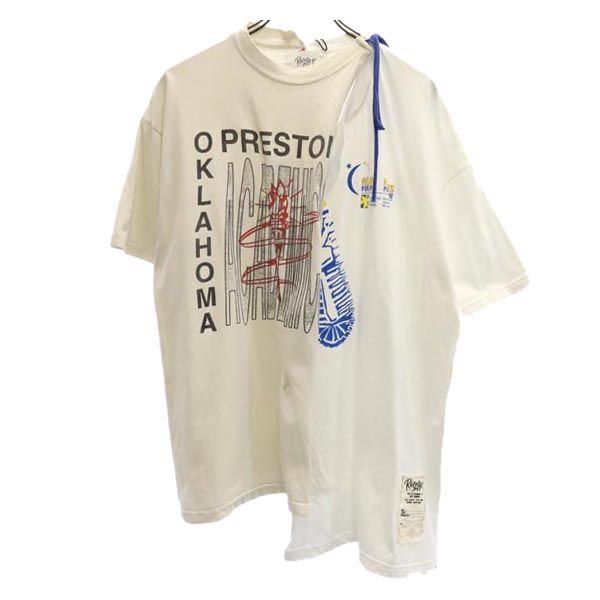 リスカープ 23ss リメイク プリント 半袖 Tシャツ 白 RESCARP メンズ