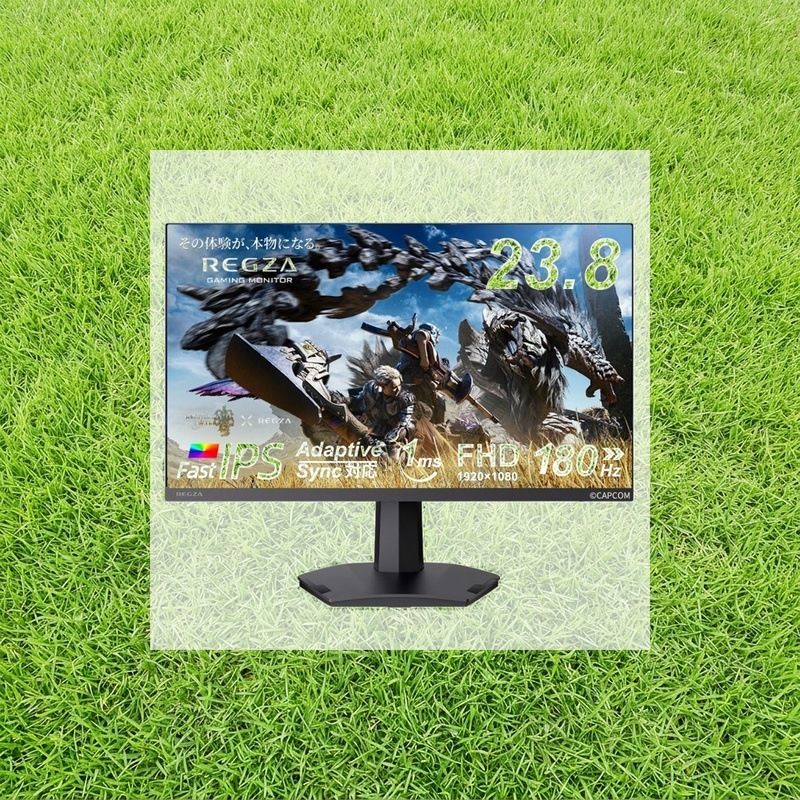 REGZA ゲーミングモニター 23.8インチ FHD 180Hz モンスターハンターワイルズ推奨画質 1ms(GTG) HDR10 Fast IPSパネル Adaptive Sync HDMI対応