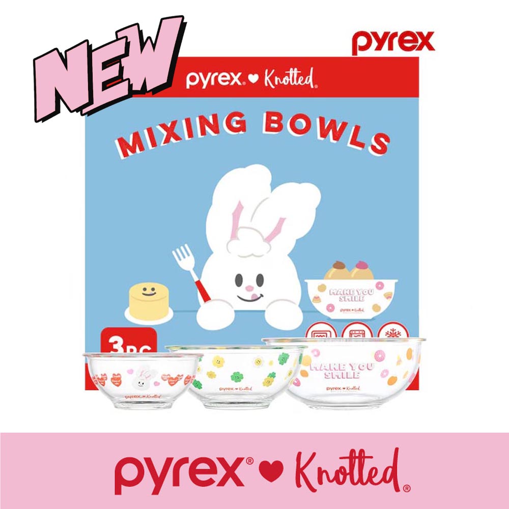 [PYREX x KNOTTED] MIXING BALL 3p SET ミキシングボール3点セット 880ml, 1.4l, 2.4l