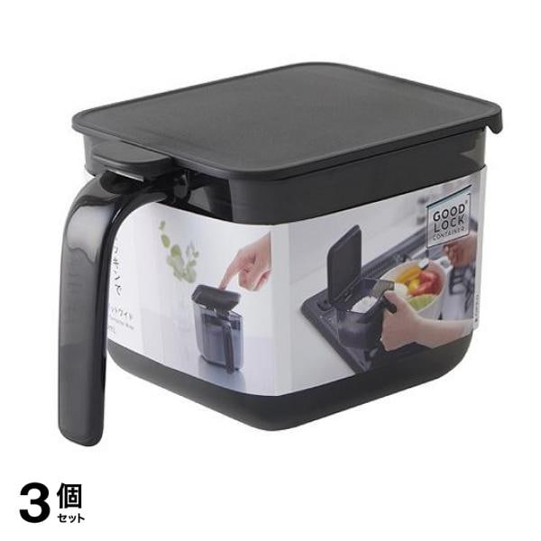 マーナ 調味料ポットワイド ブラック 600mL (K-775BK) 3個セット
