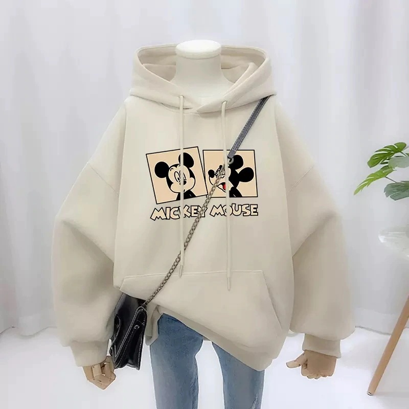 ディズニーミッキー ペアルックパーカー/レディースパーカー ルームウェア 長袖パーカー 薄手/裏起毛 ジャケット/大きいサイズ