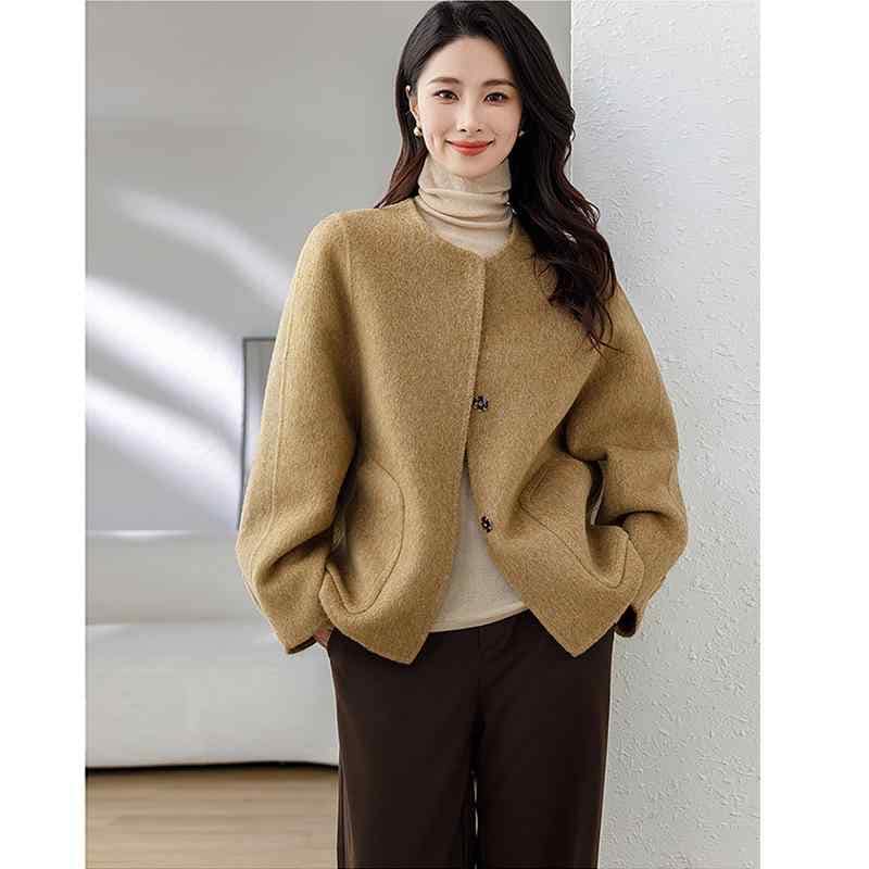 秋服 レディース ファッション オシャレ カワイイ シンプル 大人カワイイ 大きいサイズ ウール ジャケット ベルベット ハイエンド スーツ