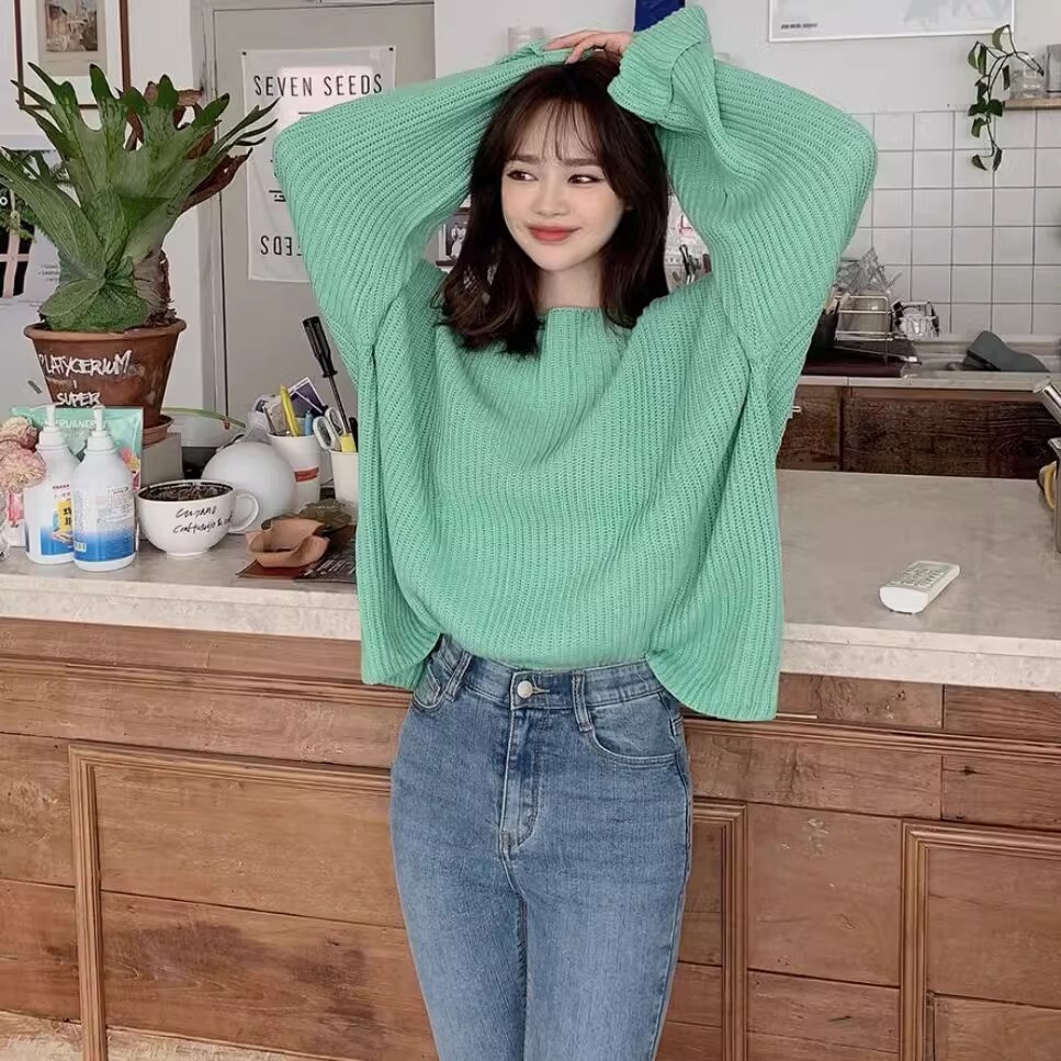 トップス ニットソー 袖あり 長袖 Uネック 厚手 かわいい 大人可愛い きれいめ シンプル カジュアル 大人 上品 おしゃれ お洒落 かっこいい レトロ アジアン エスニック エキゾチック 大人女子
