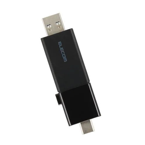 エレコム MF-WSAU3256GBK USBメモリ 256GB USB3.2 Gen1 USB Type-C ／ USB-A 両対応 スライド式 Windows Mac対応 ブラック