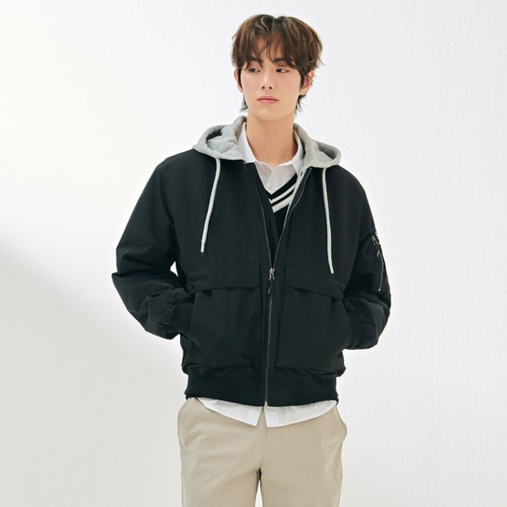 (チェースカルト) シェアードフード付き着脱式ライニングジャンパー-DARU4111B03