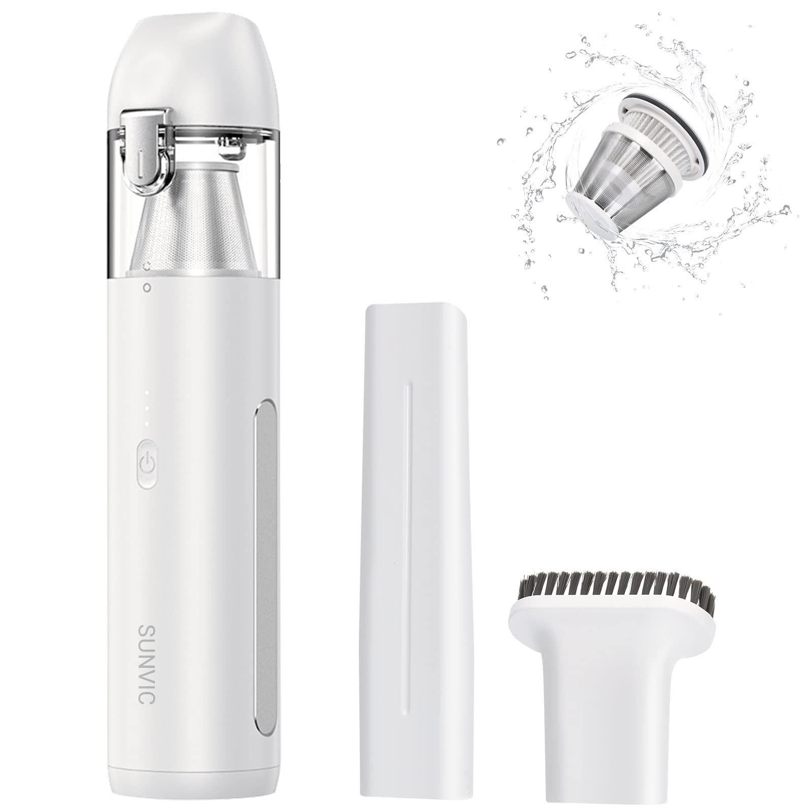 今週限定特売！「国内企業販売」SUNVIC ハンディクリーナー 車用掃除機 ミニ掃除機 13000Pa 45分間連続稼働 強力吸引 2段階モード コードレス 低騒音 LEDライト付き 多機能 携帯便利