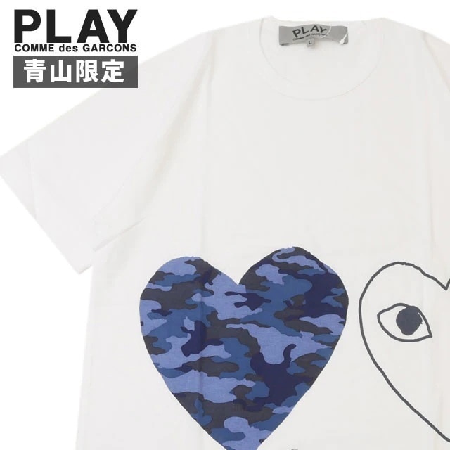 プレイ コムデギャルソン PLAY COMME des GARCONS 青山限定 MENS CAMO THREE HEART TEE T046 WHITE(ホワイト) 200-009277-050