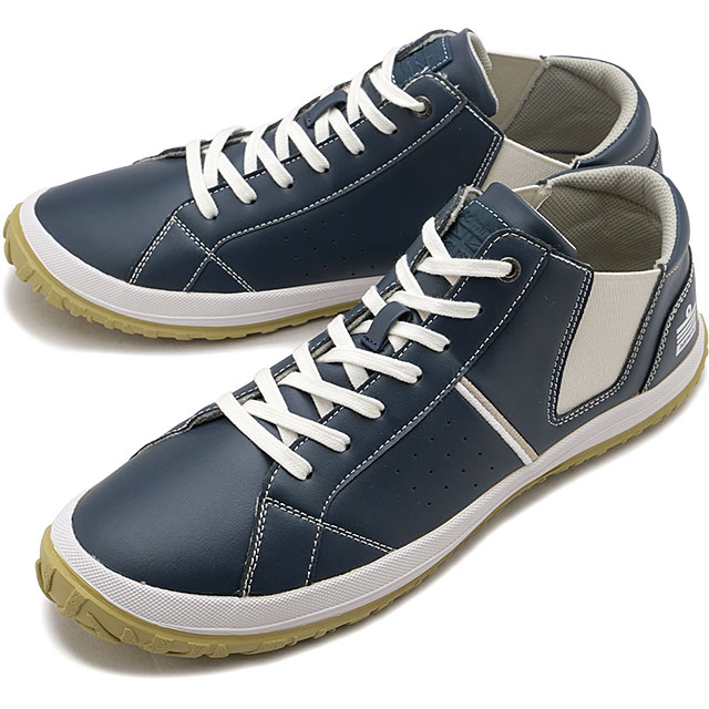 スニーカー ノア [AD-802] NOAH メンズ 靴 ミッドカット サイドゴア 抗菌防臭 Dark-Blue