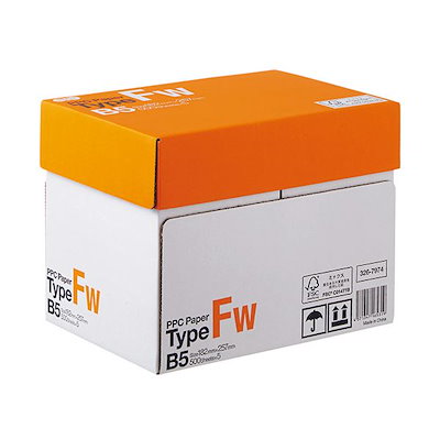 まとめ） TANOSEE PPC PaperType FW B5 1箱（2500枚:500枚5冊） 5セット