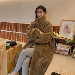 【1セット70個】ファーコート 2025 新作 ラムファー ロングコート ジャケット ジャンパー ブルゾン 保温 おしゃれ 高級感 アウター