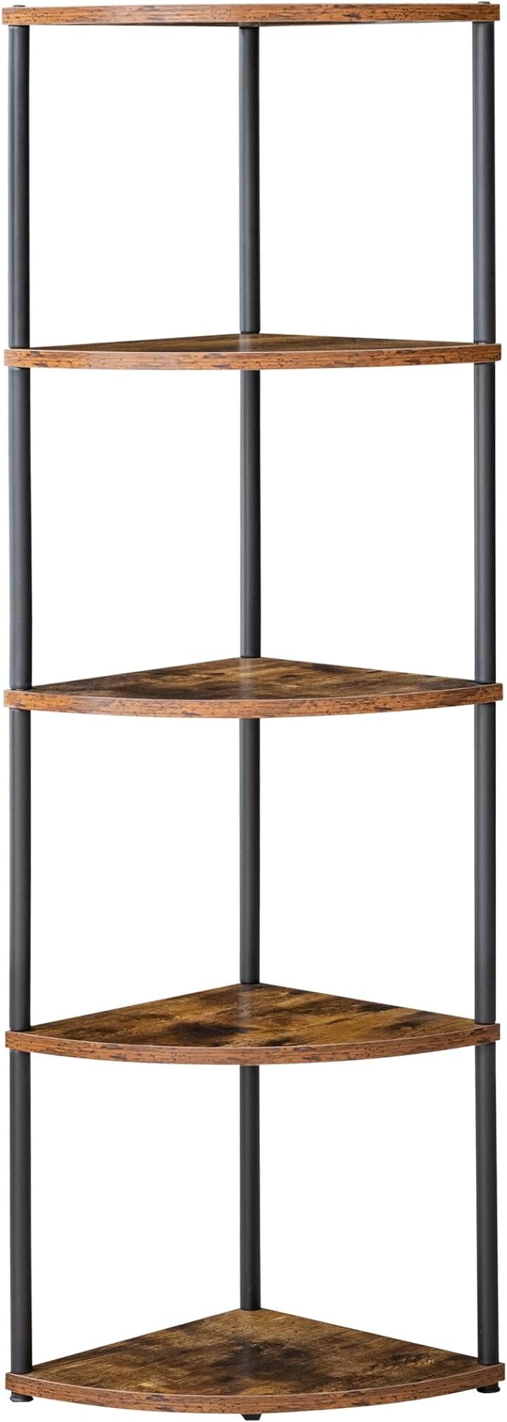 キッチンラック おしゃれ オープンシェルフ 本棚 組立品 ディスプレイ 食器棚 スリム 隙間収納 木目 組立簡単( 古木色, 幅30x5段)