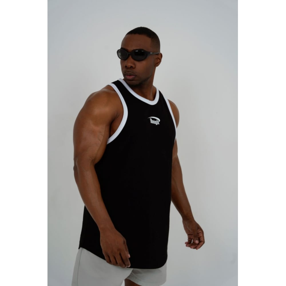 ラフアスレチックレーシングロゴノースリーブ-ブラック