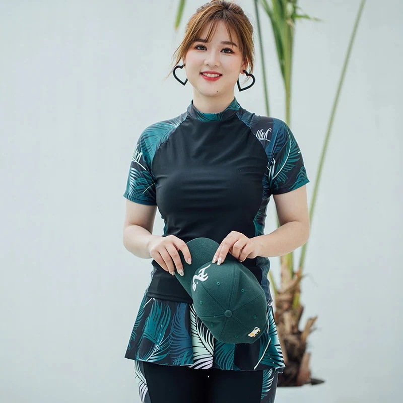 大人 き競技競泳 ぽっちゃり 温泉 水着 スカート付 セパレート 3点セット 水着 フィットネス 体型カバー 海水浴 半袖 レディース ママ水着 水着 大きいサイズ